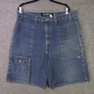 Vintage Levi's SilverTab Shorts Mens 38 Blue Denim Carpenter Utility Cargo 90s